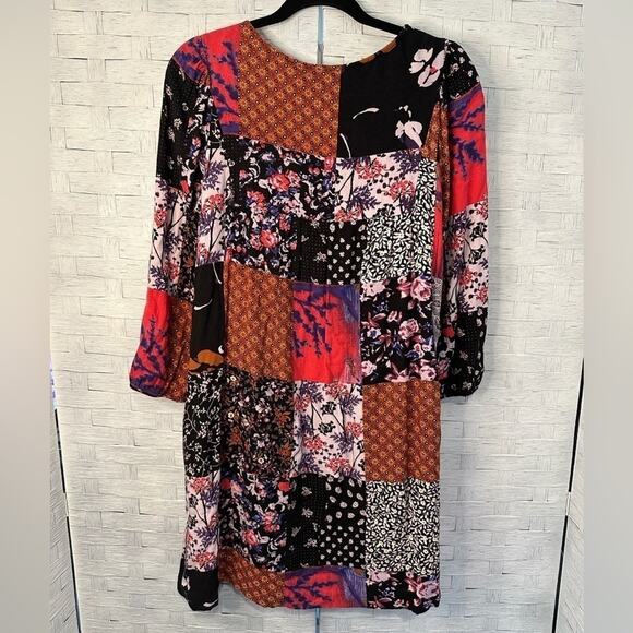 Anthropologie Arcata Patchwork MIxed Pattern Dress by One September size Med - Picture 3 of 5